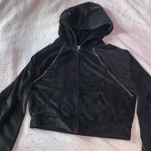 Women’s velvet black cropped jacket from victoria secret size XS
